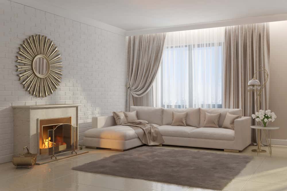 3d,Illustration,Of,Bright,And,Cozy,Living,Room,With,Fireplace